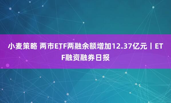 小麦策略 两市ETF两融余额增加12.37亿元丨ETF融资融券日报